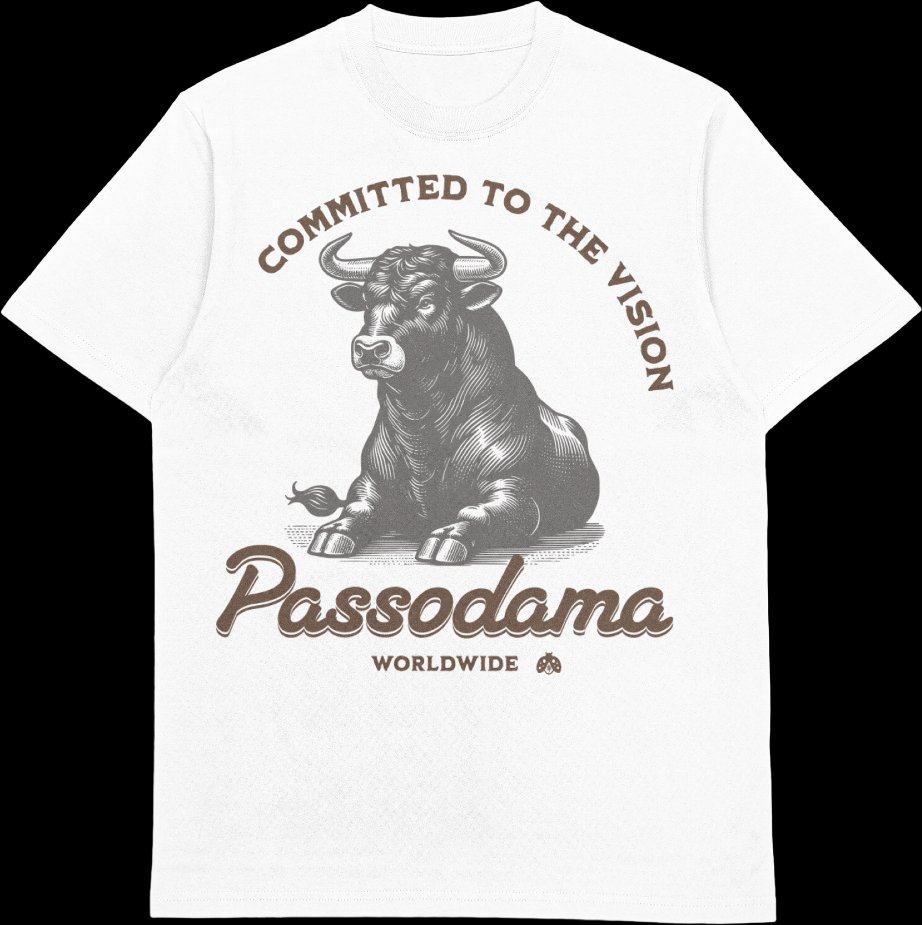 Committed to the Vision Bull Tee - White